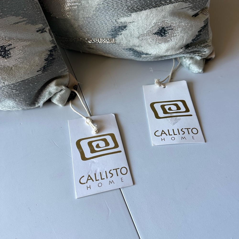 NWT 2 Set Callisto Home Collection Beeded Design Decorative Lumbar Pillow - Picture 13 of 13